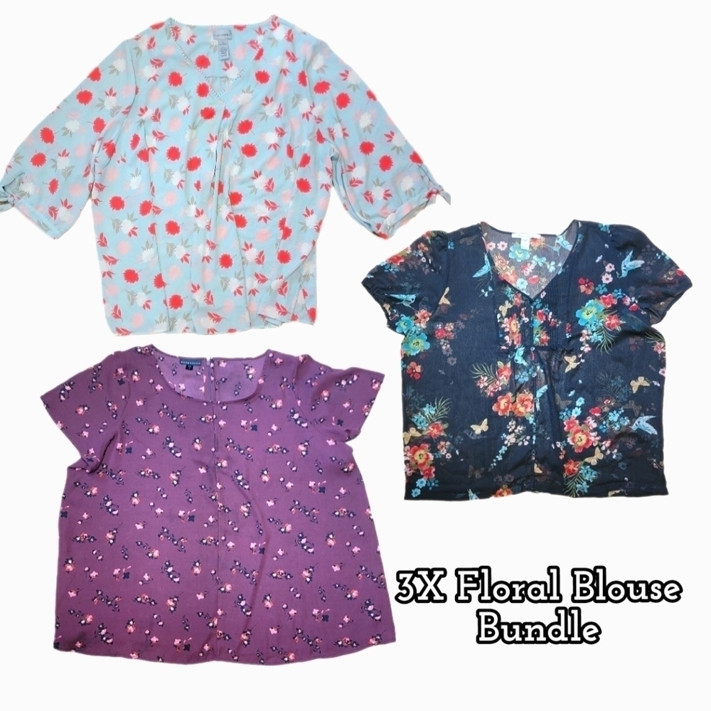 3X Floral Blouse Bundle